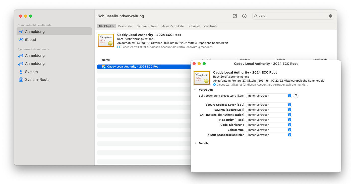 macOS Schlüsselbundverwaltung